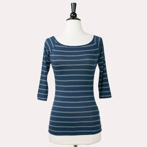 NUMPH | Sapphire Blue Striped Boatneck Top